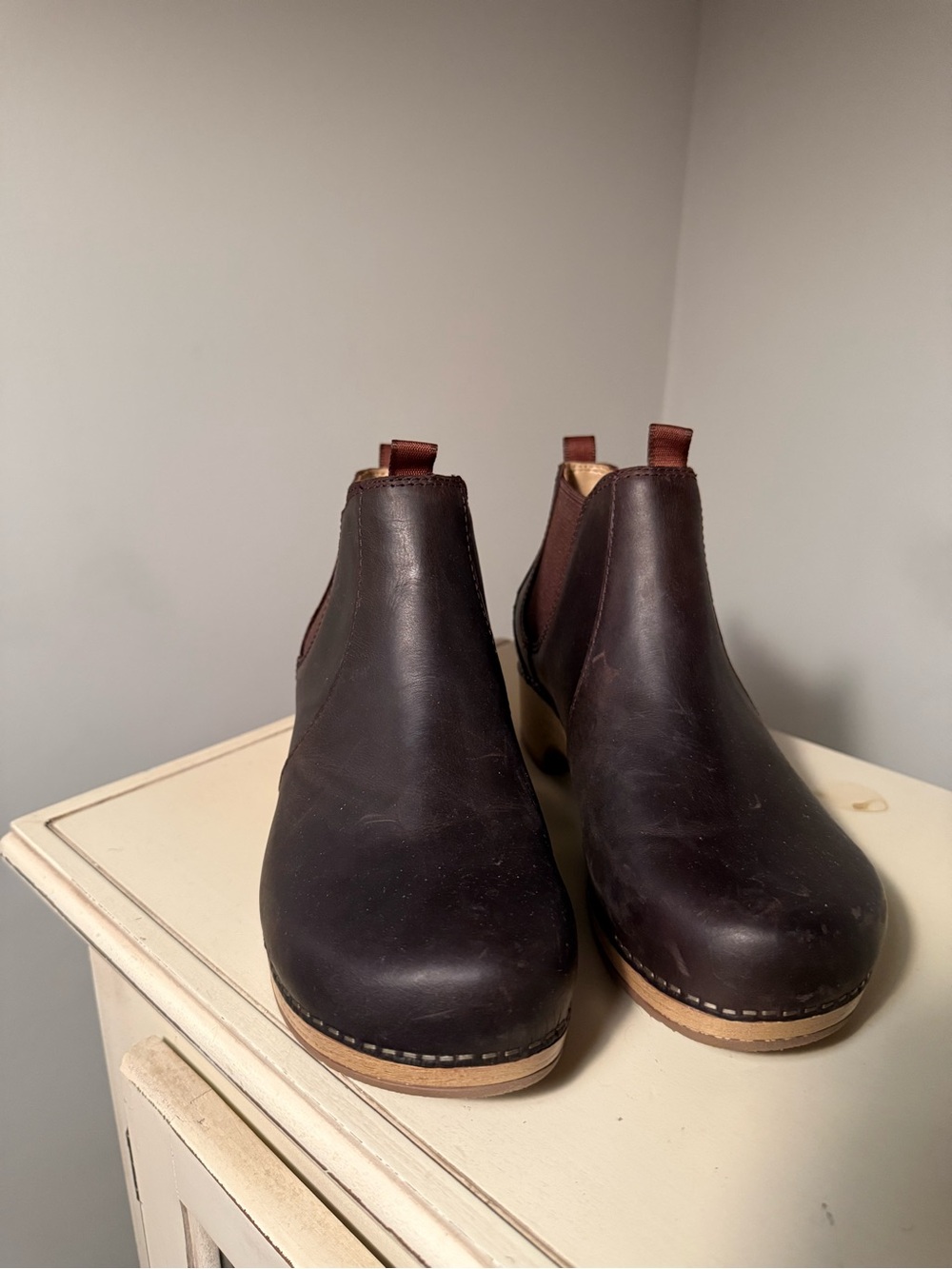 Dansko Brown Leather Chelsea Ankle Booties
